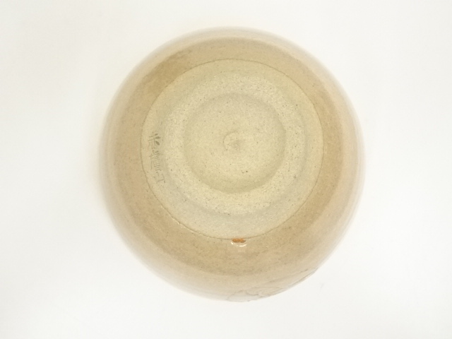 逸品】備前焼 唐獅子紋 芍薬 花入れ 大塩光斉塗蓋 水差し 骨董 工芸品